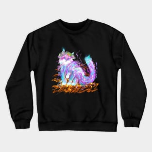 Colorful Rainbow Hippy Kitty Cat Feline Design Crewneck Sweatshirt